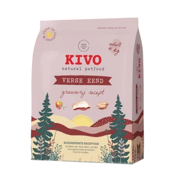 KIVO - Friss kacsa gabonamentes száraztáp felnőtt kutyáknak 4kg
