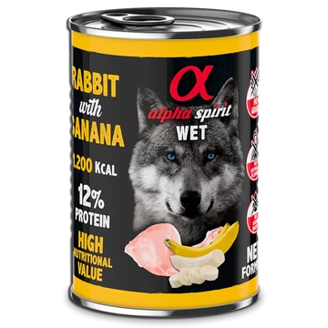 Alpha Spirit Konzerv - Nyúl &amp; Banán 400g