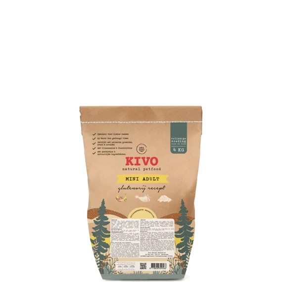 KIVO - Csirke & rizs száraztáp MINI kutyáknak 4kg