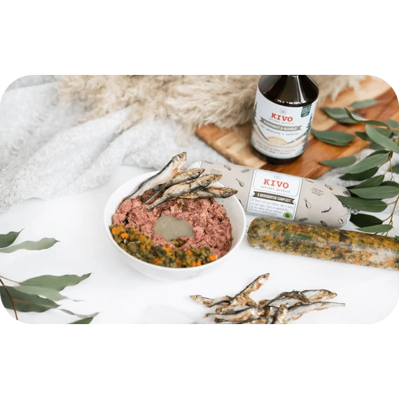 KIVO - 5 állat komplett barf menü kutyáknak 500 g