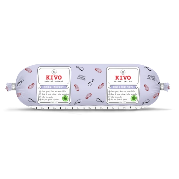KIVO - Marha & kacsa komplett barf menü kölyökkutyáknak 500 g