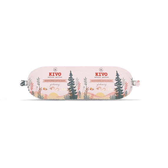 KIVO - Párolt csirkehús és lazac 600g