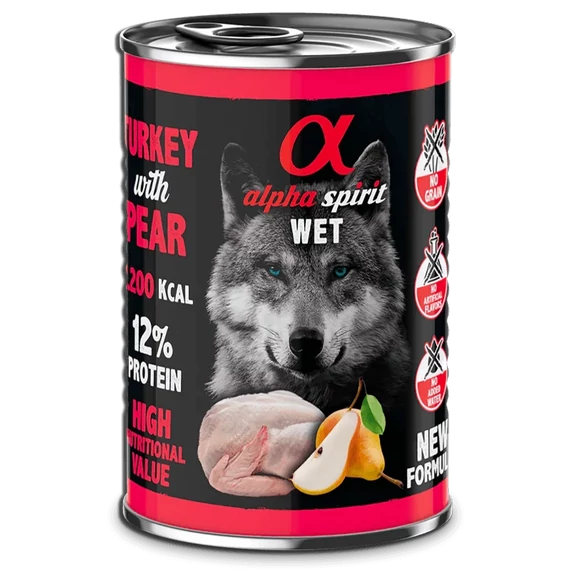 Alpha Spirit Konzerv - Pulyka & Körte 400g