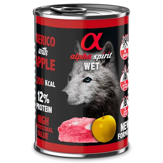 Alpha Spirit Konzerv - Sertés & Sárga alma 400g
