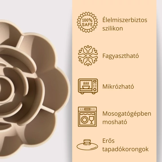 SlowJoy - Evéslassító szilikon tál - Rose